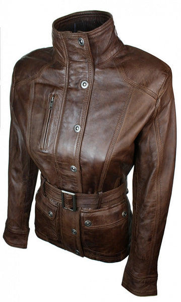 Women Military Slim fit Leather Jacket