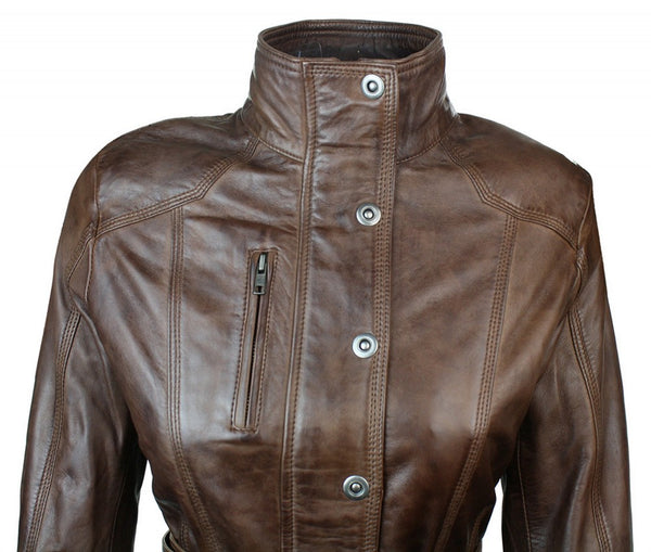 Women Military Slim fit Leather Jacket