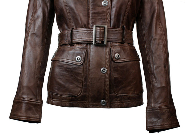 Women Military Slim fit Leather Jacket