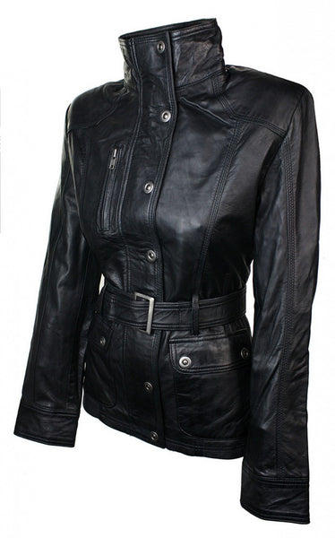 Women Military Slim fit Leather Jacket