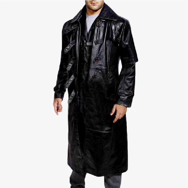 Try Huntsman Shinny Leather Trench Coat