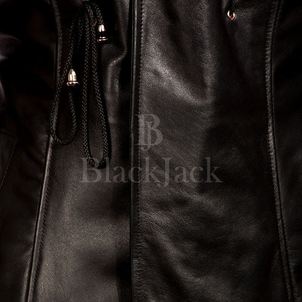 Dracullum Black Natural Sheep Leather Coat