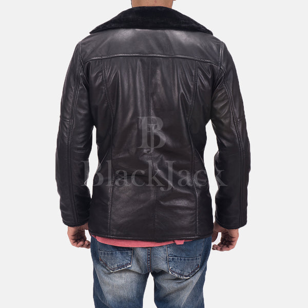 Ambrose Black Leather Coat