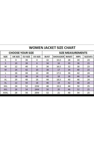 Women Jacket Size Chart