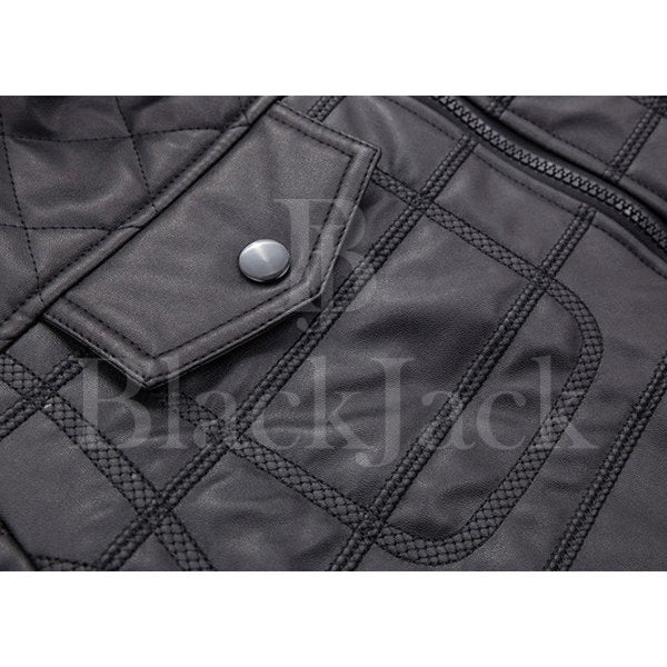 Premium Chest Pockets Leather Jacket|BlackJack Leathers 