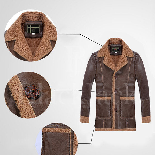 Winter Stylish Mid-long Leather Jacket|BlackJack Leathers 