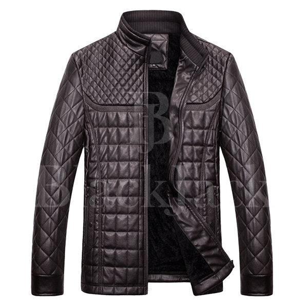 Casual Stand Collar Leather Jacket|BlackJack Leathers 