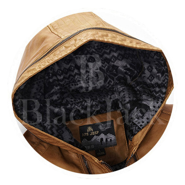 Slim Fit Hooded Leather Jacket|BlackJack Leathers