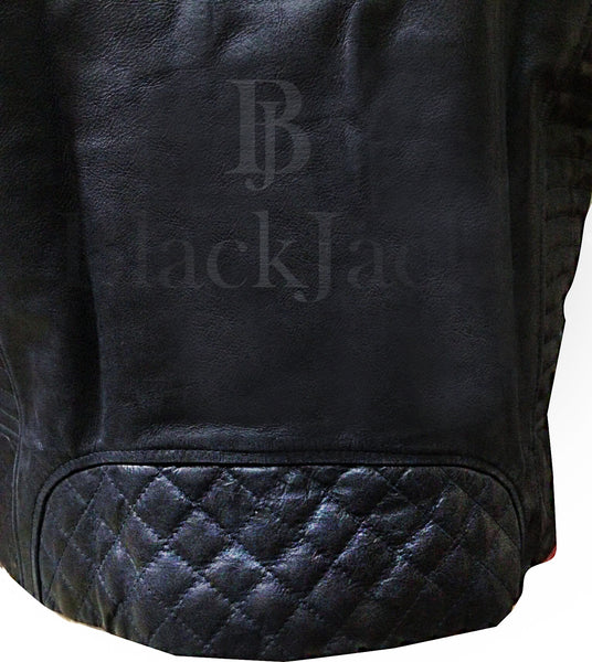 Cowhide Quilted Biker Leather Jacket|BlackJack Leathers 