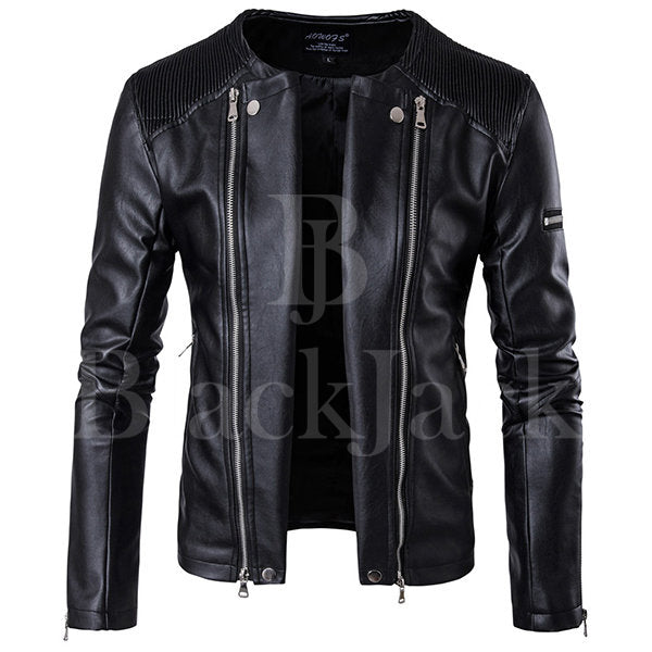 Zipper Black Sheep Leather Jacket|BlackJack Leathers 