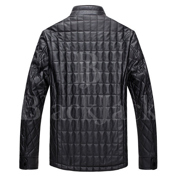 Casual Stand Collar Leather Jacket|BlackJack Leathers 