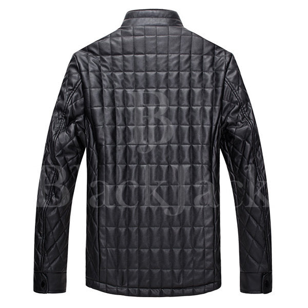 Casual Stand Collar Leather Jacket|BlackJack Leathers 