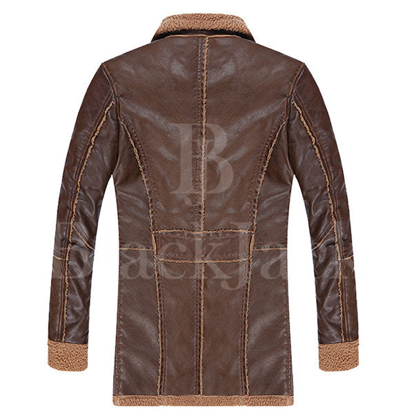 Winter Stylish Mid-long Leather Jacket|BlackJack Leathers 