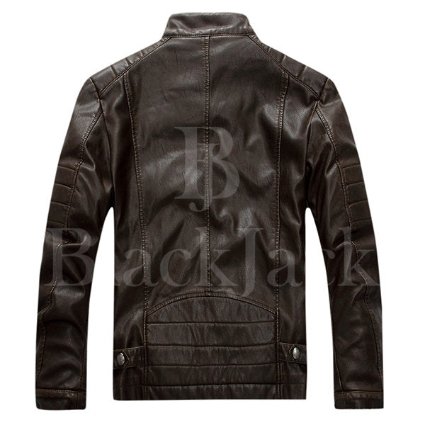 Casual Zipper Cuffs Leather Jacket|BlackJack Leathers 