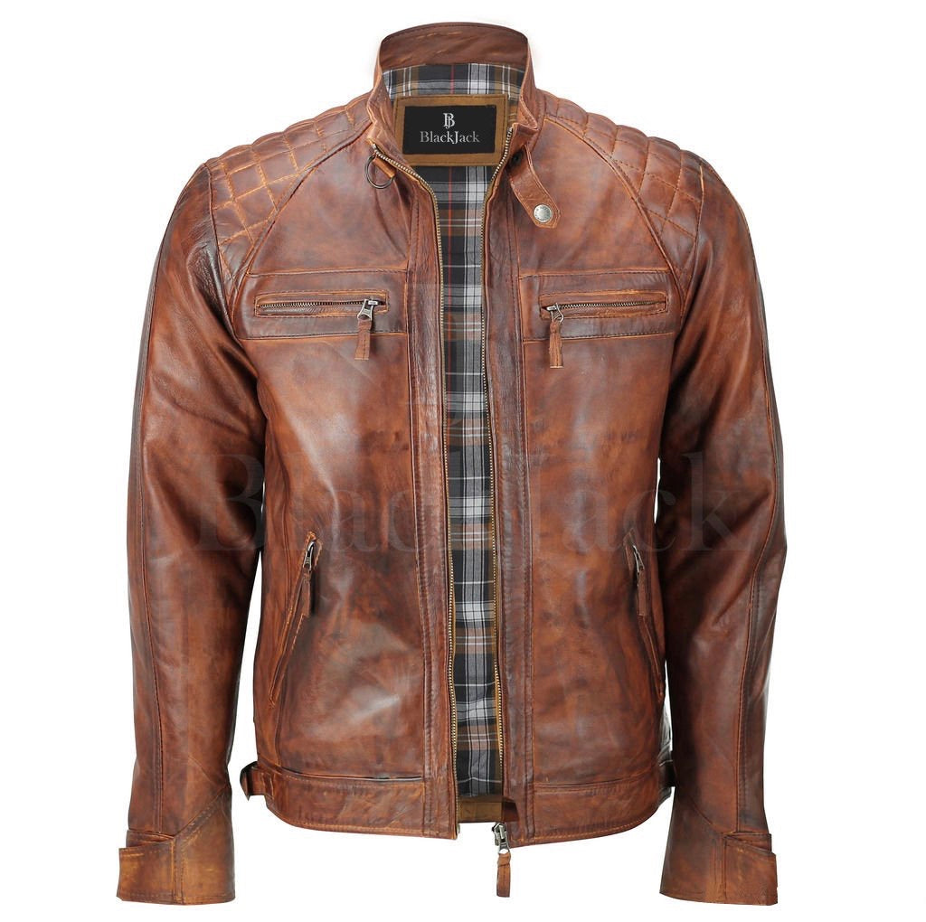 Genuine Buffalo Vintage Leather Jacket – Black Jack Leathers