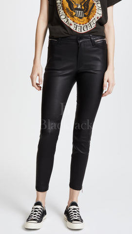 Leather Ankle Zipper Pants|BlackJack Leathers 