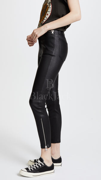 Leather Ankle Zipper Pants|BlackJack Leathers 