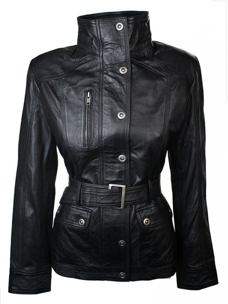 Women Military Slim fit Leather Jacket