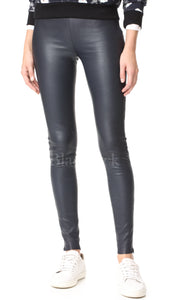 Navy Leather Pants