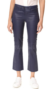 Crop Bell Leather Jeans|BlackJack Leathers 