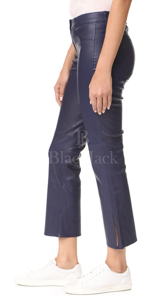 Crop Bell Leather Jeans|BlackJack Leathers 
