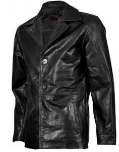 Black Leather Blazer for Men